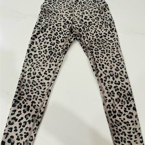 Evolution and Creation Beige and Black Leopard Print Leggings